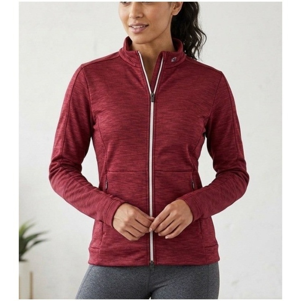 KJUS Mirrabell Full Zip Golf Jacket Womens 40 L Red Heathered LG25-901 Active